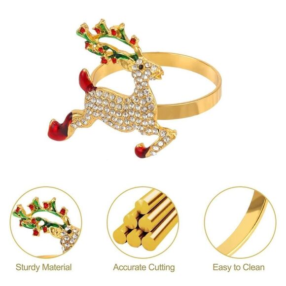 Chrismas Napkin Rings Set of 8 - Picture 3 of 5